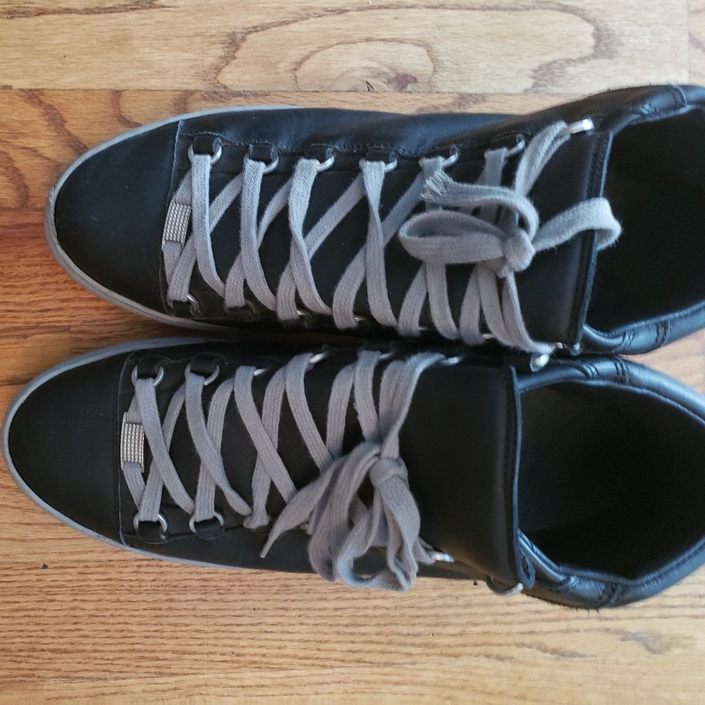 Balenciaga Arena High Black Leather Sneakers